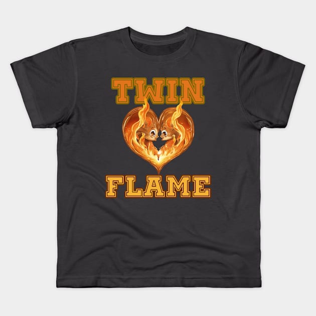 Twin flame Kids T-Shirt by FehuMarcinArt